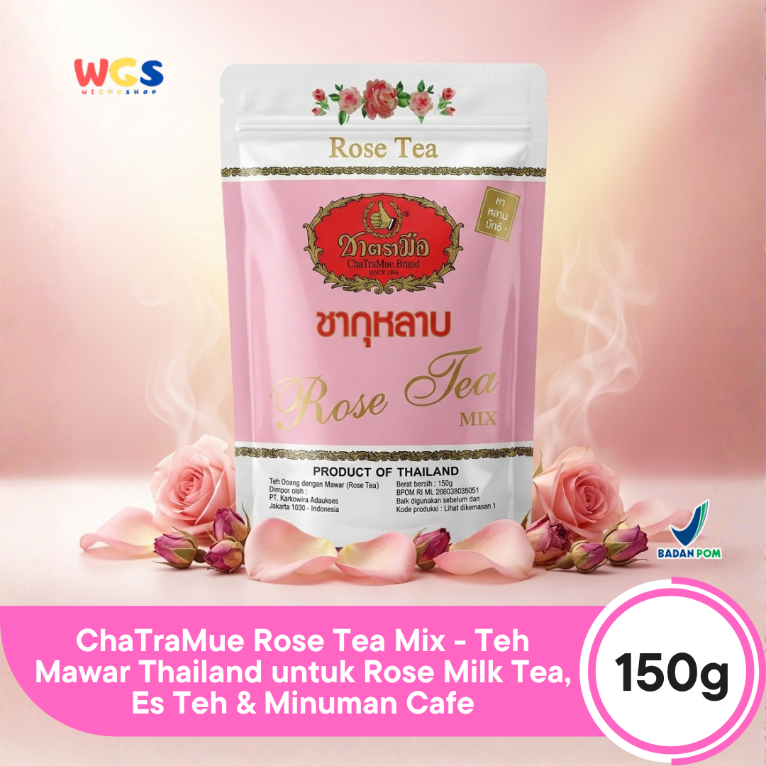 ChaTraMue Rose Tea Mix 150g - Teh Mawar Thailand untuk Rose Milk Tea, Es Teh & Minuman Cafe
