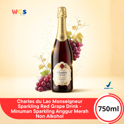 Charles du Lac Monseigneur Sparkling Red Grape Drink 750ml - Minuman Sparkling Anggur Merah Non Alkohol