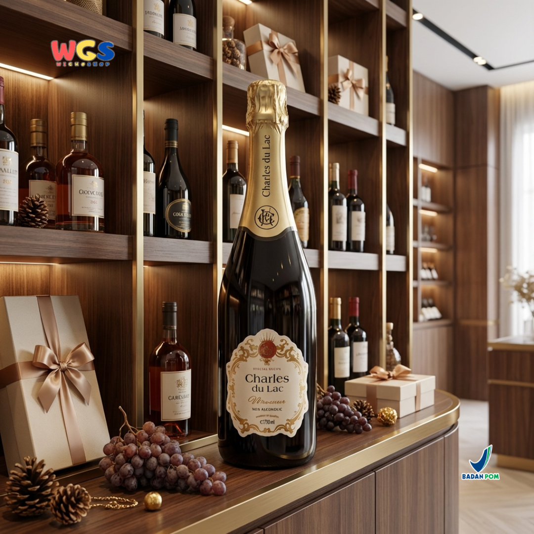 Charles du Lac Monseigneur Sparkling Red Grape Drink 750ml - Minuman Sparkling Anggur Merah Non Alkohol