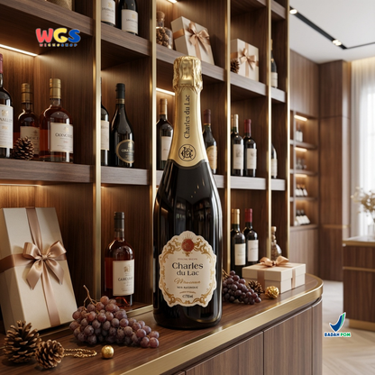 Charles du Lac Monseigneur Sparkling Red Grape Drink 750ml - Minuman Sparkling Anggur Merah Non Alkohol
