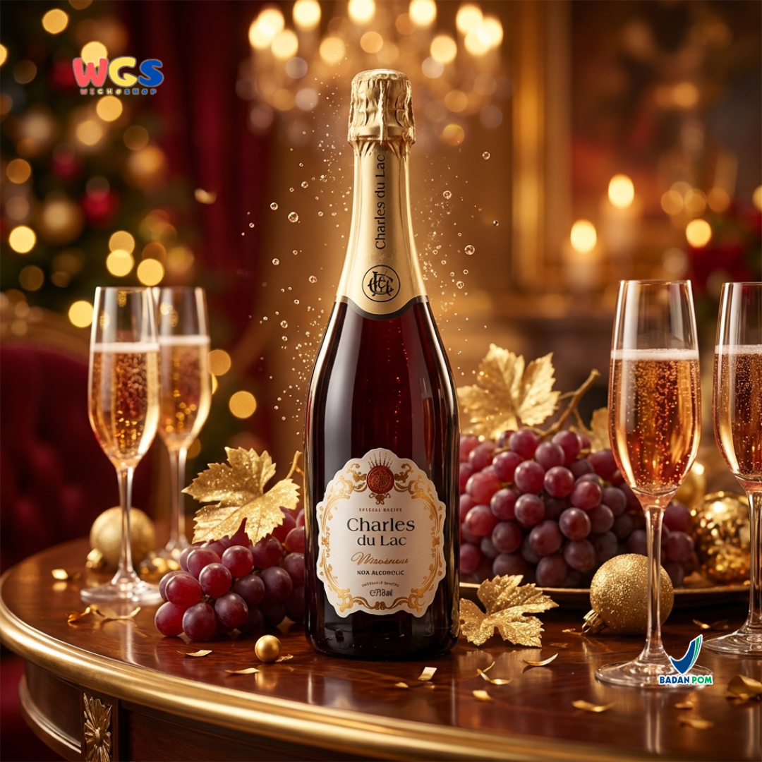 Charles du Lac Monseigneur Sparkling Red Grape Drink 750ml - Minuman Sparkling Anggur Merah Non Alkohol