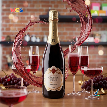 Charles du Lac Monseigneur Sparkling Red Grape Drink 750ml - Minuman Sparkling Anggur Merah Non Alkohol