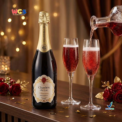 Charles du Lac Monseigneur Sparkling Red Grape Drink 750ml - Minuman Sparkling Anggur Merah Non Alkohol
