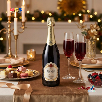 Charles du Lac Monseigneur Sparkling Red Grape Drink 750ml - Minuman Sparkling Anggur Merah Non Alkohol