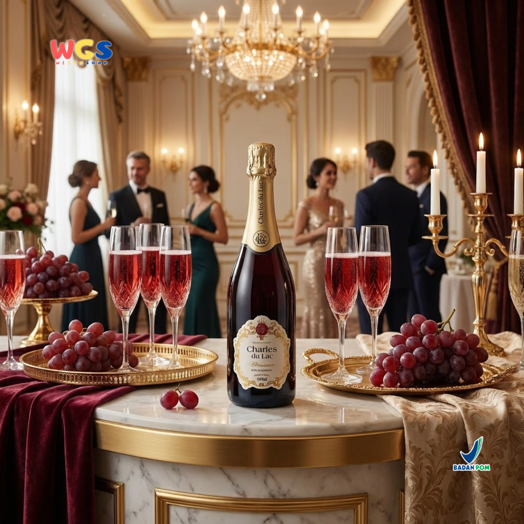 Charles du Lac Monseigneur Sparkling Red Grape Drink 750ml - Minuman Sparkling Anggur Merah Non Alkohol