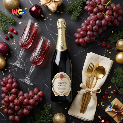 Charles du Lac Monseigneur Sparkling Red Grape Drink 750ml - Minuman Sparkling Anggur Merah Non Alkohol