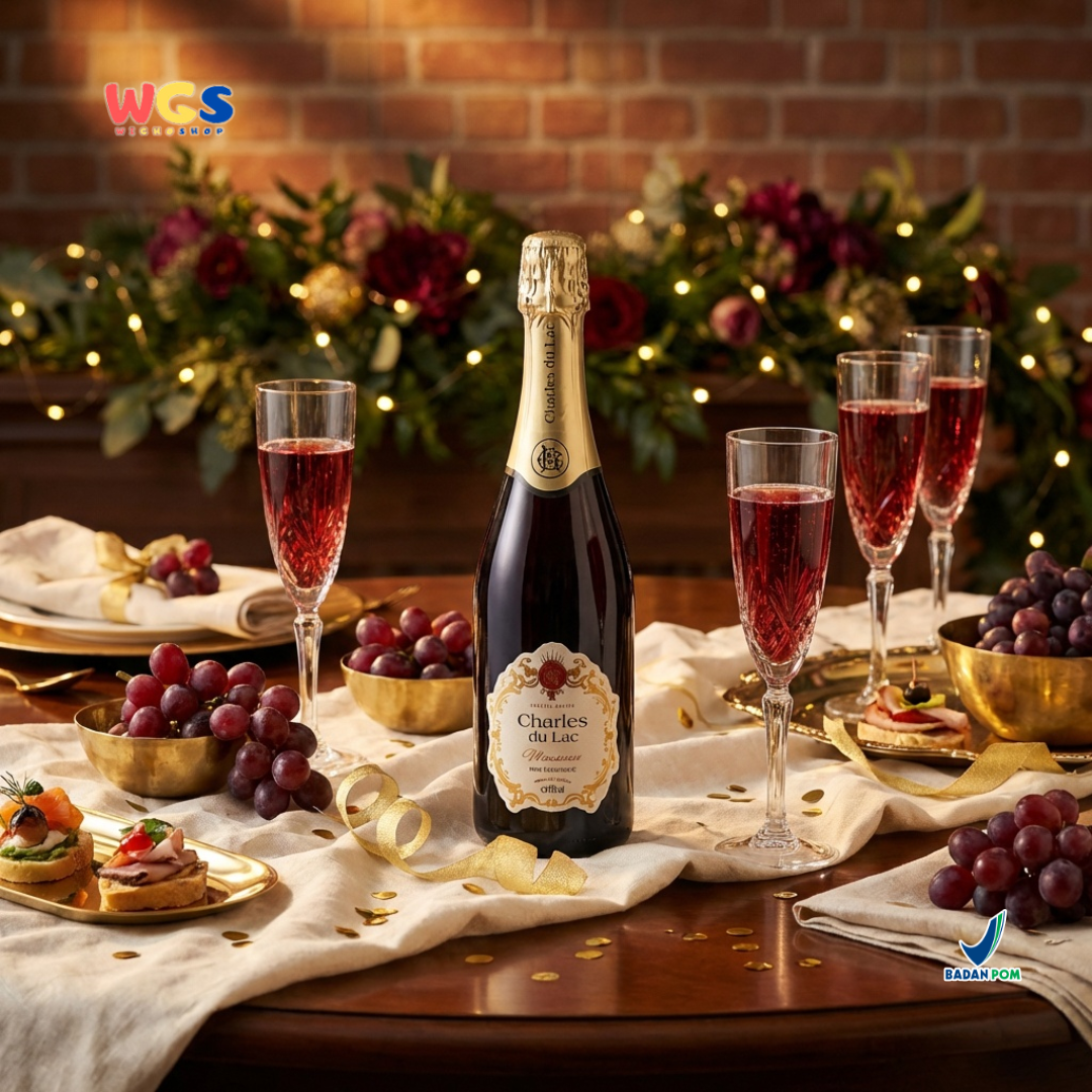 Charles du Lac Monseigneur Sparkling Red Grape Drink 750ml - Minuman Sparkling Anggur Merah Non Alkohol