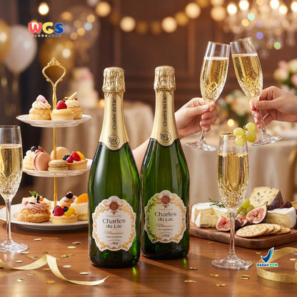 Charles du Lac Monseigneur Sparkling White Grape Drink 750ml - Minuman Sparkling Anggur Putih Non Alkohol