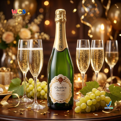 Charles du Lac Monseigneur Sparkling White Grape Drink 750ml - Minuman Sparkling Anggur Putih Non Alkohol