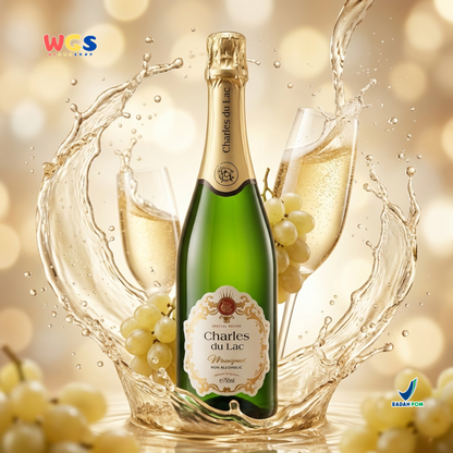 Charles du Lac Monseigneur Sparkling White Grape Drink 750ml - Minuman Sparkling Anggur Putih Non Alkohol