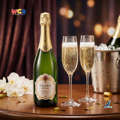 Charles du Lac Monseigneur Sparkling White Grape Drink 750ml - Minuman Sparkling Anggur Putih Non Alkohol