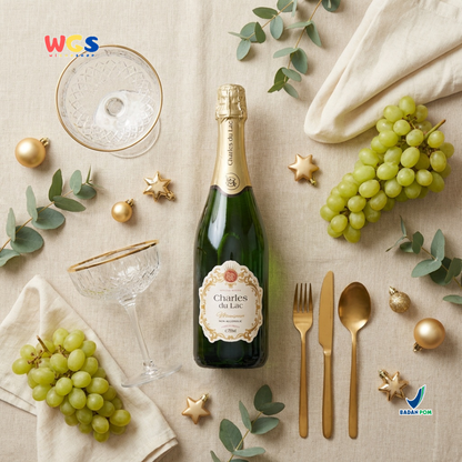 Charles du Lac Monseigneur Sparkling White Grape Drink 750ml - Minuman Sparkling Anggur Putih Non Alkohol