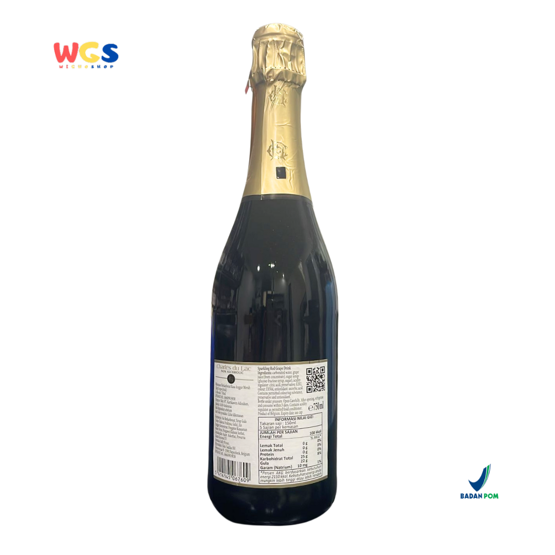 Charles du Lac Sparkling Red Grape 750ml – Minuman Anggur Merah Non Alkohol Elegan & Premium