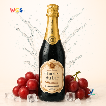 Charles du Lac Sparkling Red Grape 750ml – Minuman Anggur Merah Non Alkohol Elegan & Premium