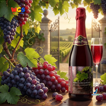 Chateau Premiere Sparkling Red Grape Juice 750ml - Sari Anggur Merah Bersoda Non Alkohol Halal Belgia