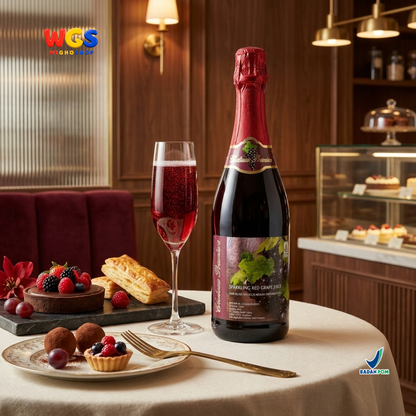 Chateau Premiere Sparkling Red Grape Juice 750ml - Sari Anggur Merah Bersoda Non Alkohol Halal Belgia