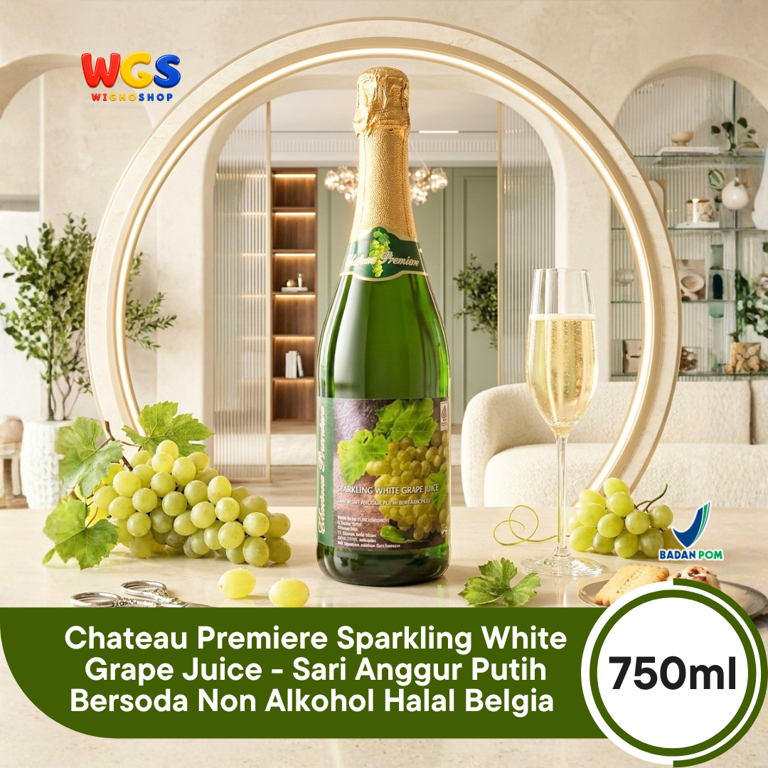 Chateau Premiere Sparkling White Grape Juice 750ml - Sari Anggur Putih Bersoda Non Alkohol Halal Belgia
