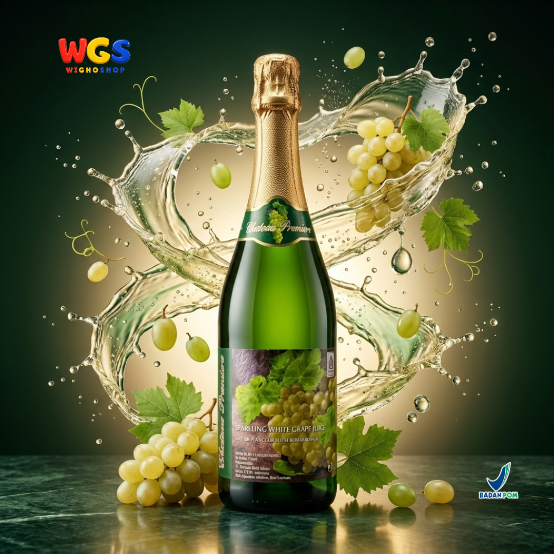 Chateau Premiere Sparkling White Grape Juice 750ml - Sari Anggur Putih Bersoda Non Alkohol Halal Belgia
