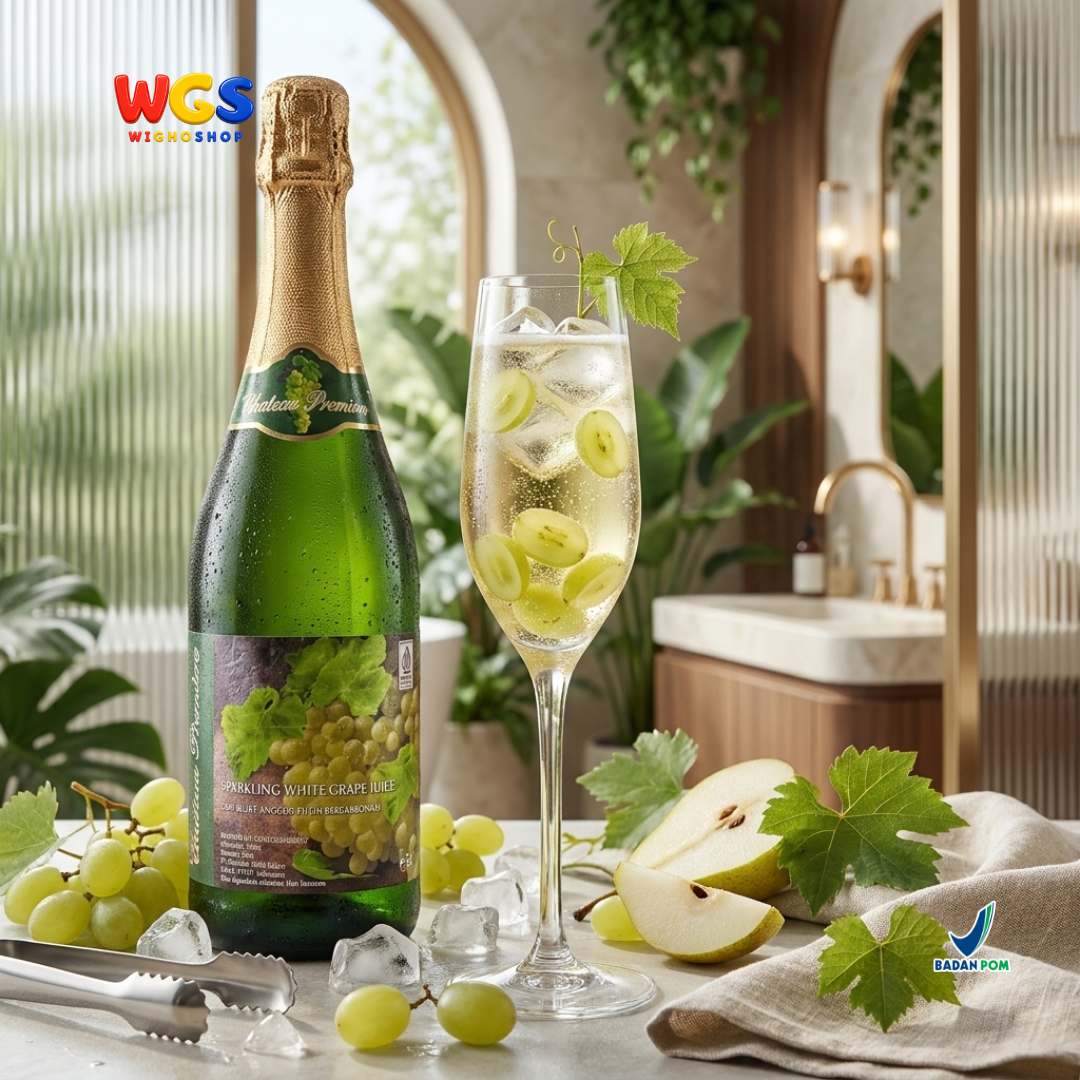 Chateau Premiere Sparkling White Grape Juice 750ml - Sari Anggur Putih Bersoda Non Alkohol Halal Belgia