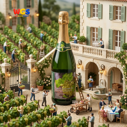 Chateau Premiere Sparkling White Grape Juice 750ml - Sari Anggur Putih Bersoda Non Alkohol Halal Belgia