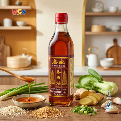 Pagoda Chee Seng Sesame Oil 100% Pure White Sesame Oil 375 ml