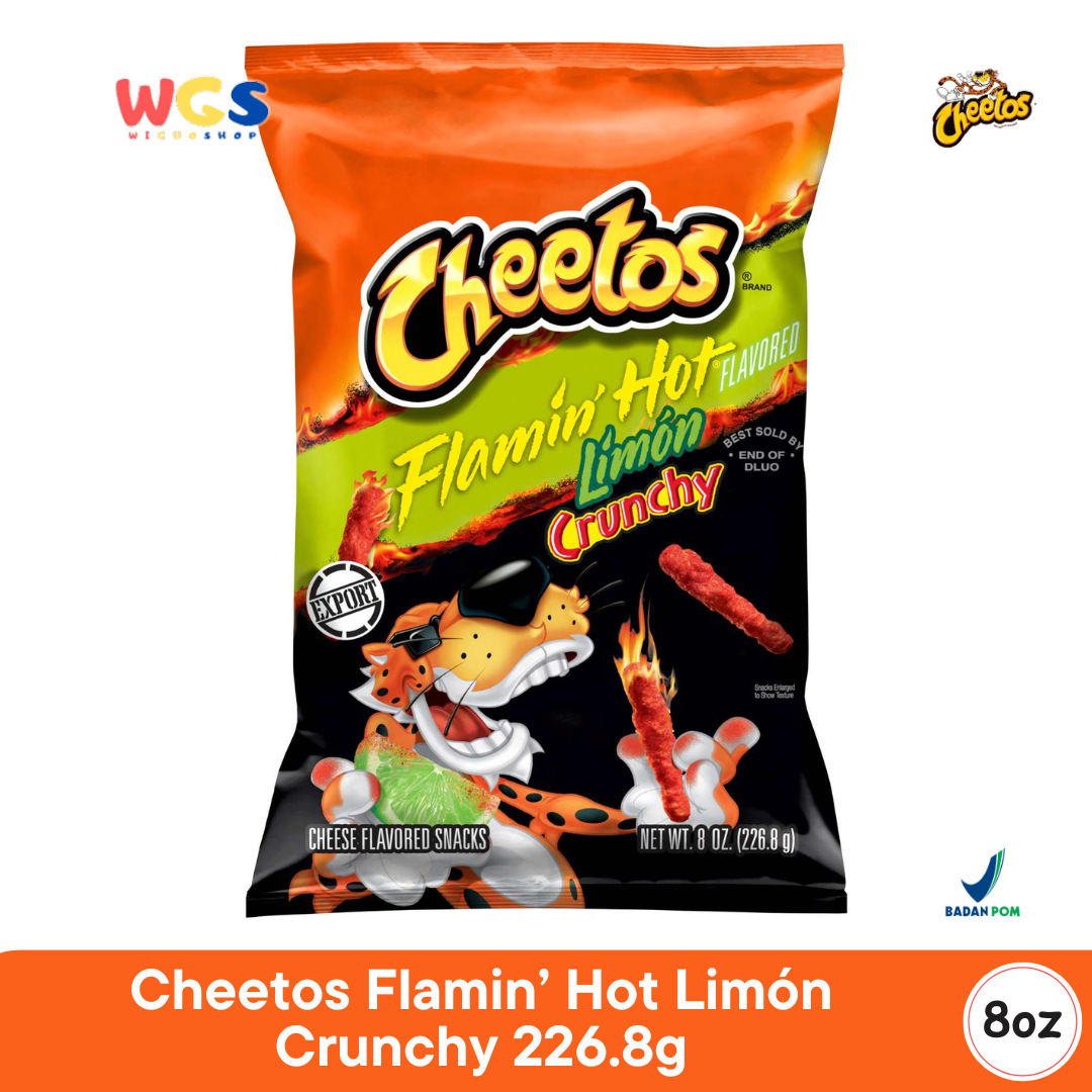 Cheetos Flamin’ Hot Limón Crunchy 226.8g – Snack Jagung Pedas Asam Renyah