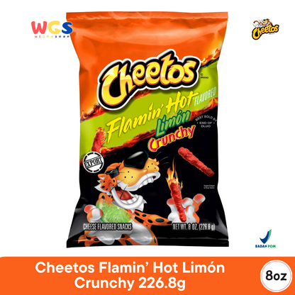 Cheetos Flamin’ Hot Limón Crunchy 226.8g – Snack Jagung Pedas Asam Renyah