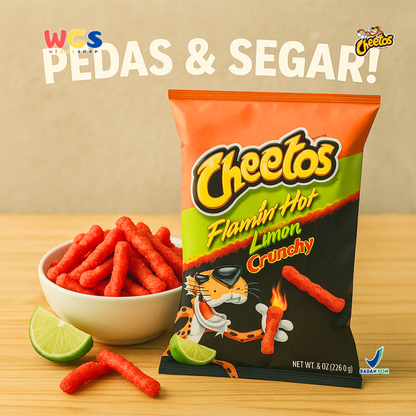 Cheetos Flamin’ Hot Limón Crunchy 226.8g – Snack Jagung Pedas Asam Renyah