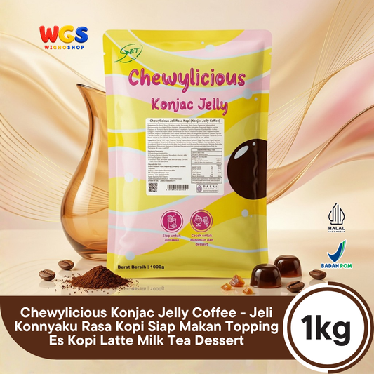 Chewylicious Konjac Jelly Coffee 1kg - Jeli Konnyaku Rasa Kopi Siap Makan Topping Es Kopi Latte Milk Tea Dessert