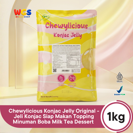 Chewylicious Konjac Jelly Original 1kg - Jeli Konjac Siap Makan Topping Minuman Boba Milk Tea Dessert