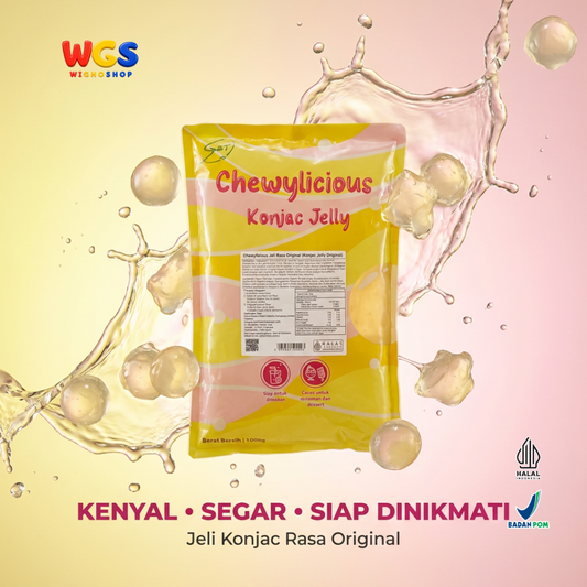Chewylicious Konjac Jelly Original 1kg - Jeli Konjac Siap Makan Topping Minuman Boba Milk Tea Dessert