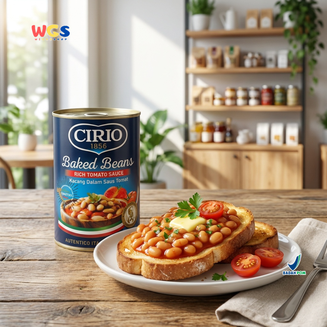 Cirio 1856 Baked Beans Rich Tomato Sauce 420g - Kacang Panggang Saus Tomat Italia