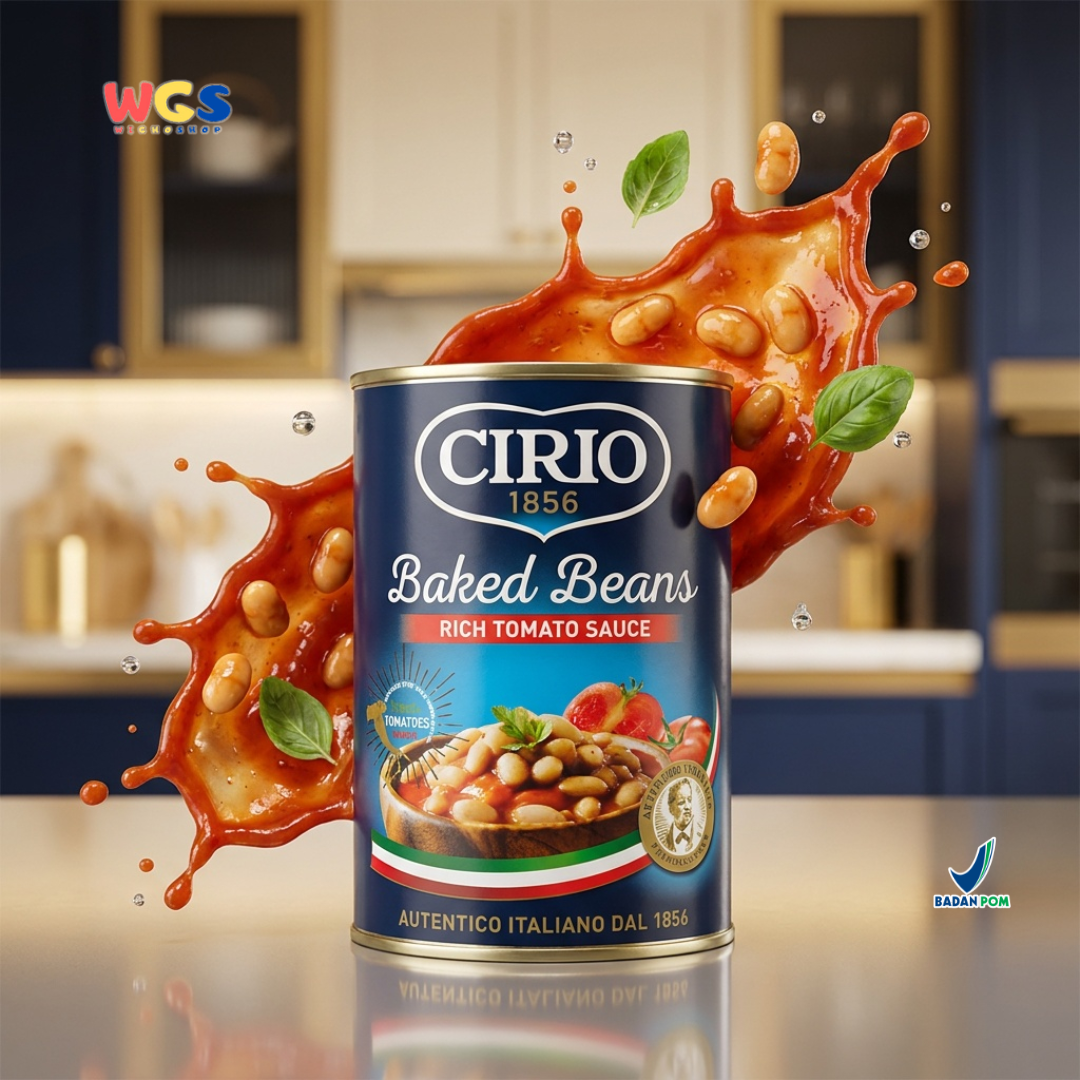 Cirio 1856 Baked Beans Rich Tomato Sauce 420g - Kacang Panggang Saus Tomat Italia