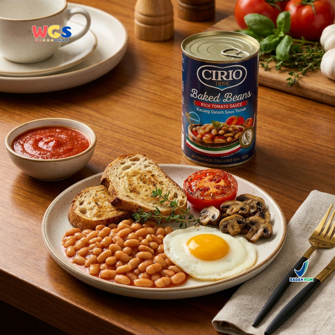 Cirio 1856 Baked Beans Rich Tomato Sauce 420g - Kacang Panggang Saus Tomat Italia