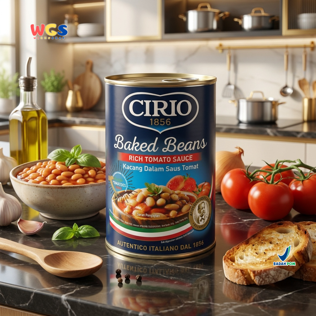 Cirio 1856 Baked Beans Rich Tomato Sauce 420g - Kacang Panggang Saus Tomat Italia