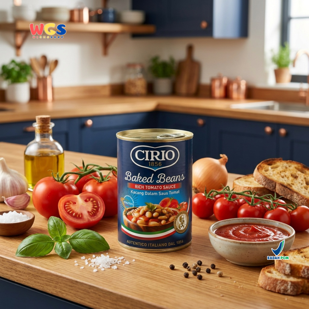 Cirio 1856 Baked Beans Rich Tomato Sauce 420g - Kacang Panggang Saus Tomat Italia