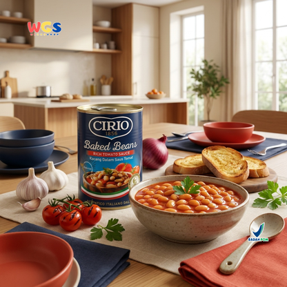 Cirio 1856 Baked Beans Rich Tomato Sauce 420g - Kacang Panggang Saus Tomat Italia