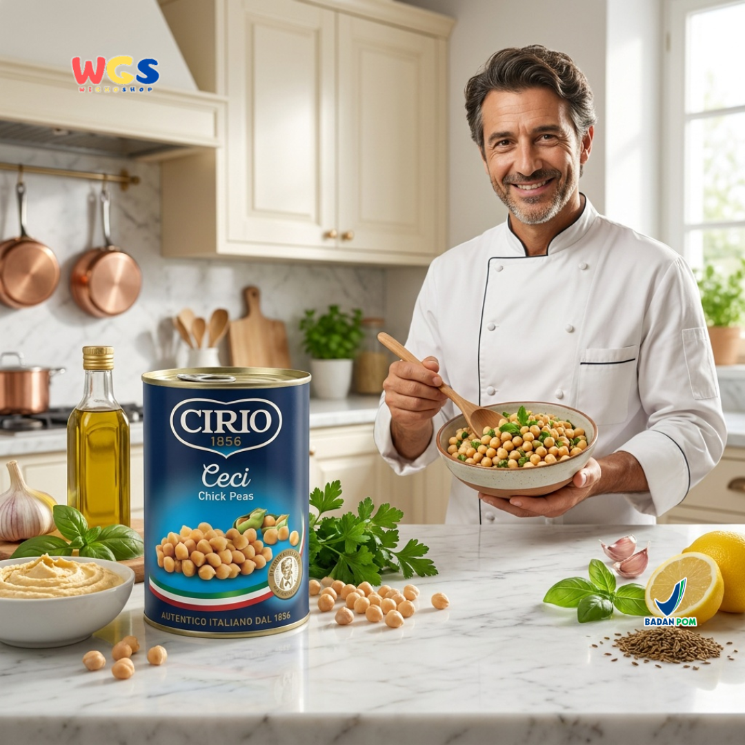 Cirio 1856 Ceci Chick Peas 400g - Kacang Arab Italia Kaleng untuk Hummus, Sup, Salad