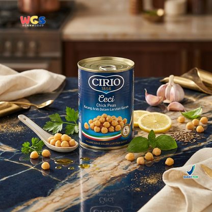 Cirio 1856 Ceci Chick Peas 400g - Kacang Arab Italia Kaleng untuk Hummus, Sup, Salad