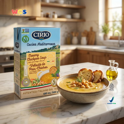 Cirio 1856 Creamy Chickpea Soup 480ml - Sup Kacang Arab Italia dengan Extra Virgin Olive Oil