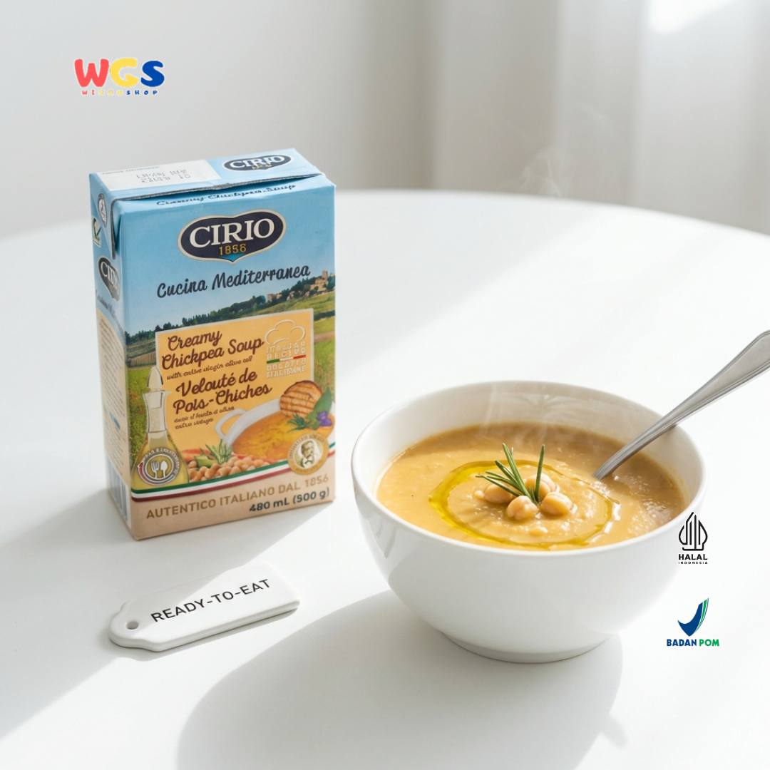 Cirio 1856 Creamy Chickpea Soup 480ml - Sup Kacang Arab Italia dengan Extra Virgin Olive Oil