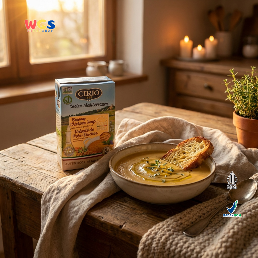 Cirio 1856 Creamy Chickpea Soup 480ml - Sup Kacang Arab Italia dengan Extra Virgin Olive Oil