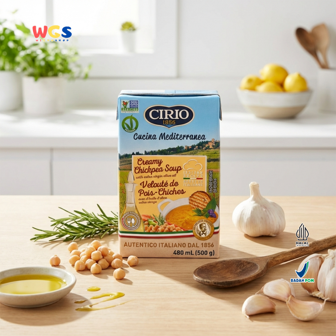 Cirio 1856 Creamy Chickpea Soup 480ml - Sup Kacang Arab Italia dengan Extra Virgin Olive Oil