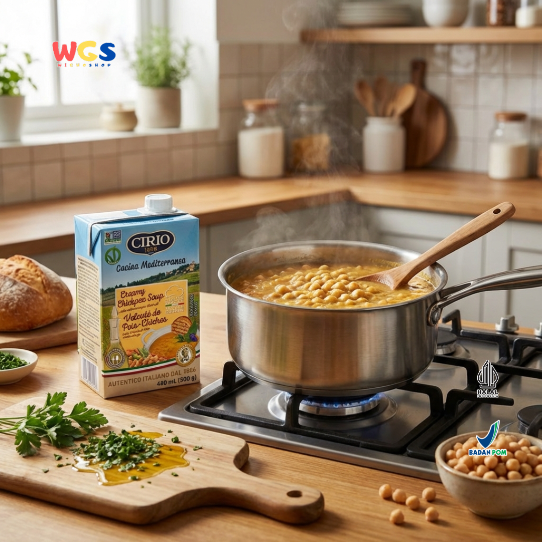Cirio 1856 Creamy Chickpea Soup 480ml - Sup Kacang Arab Italia dengan Extra Virgin Olive Oil