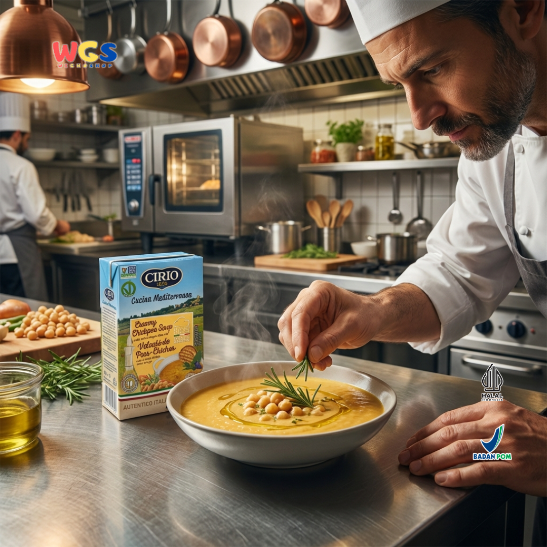 Cirio 1856 Creamy Chickpea Soup 480ml - Sup Kacang Arab Italia dengan Extra Virgin Olive Oil