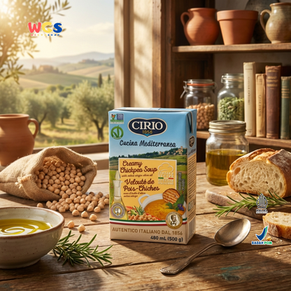 Cirio 1856 Creamy Chickpea Soup 480ml - Sup Kacang Arab Italia dengan Extra Virgin Olive Oil