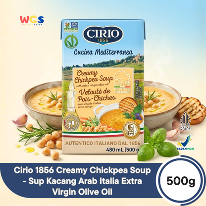 Cirio 1856 Creamy Chickpea Soup 500g - Sup Kacang Arab Italia Extra Virgin Olive Oil