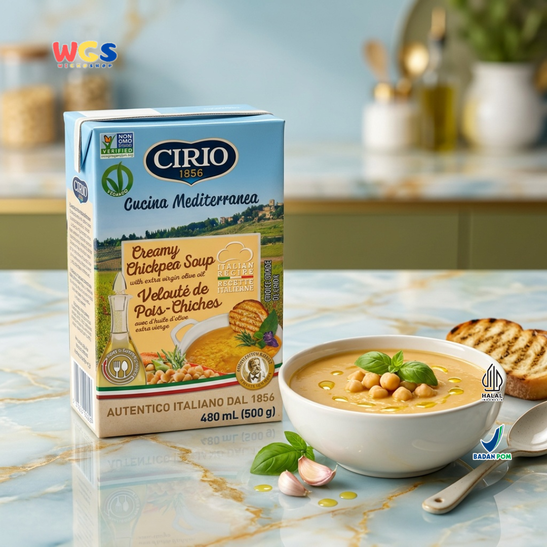 Cirio 1856 Creamy Chickpea Soup 500g - Sup Kacang Arab Italia Extra Virgin Olive Oil