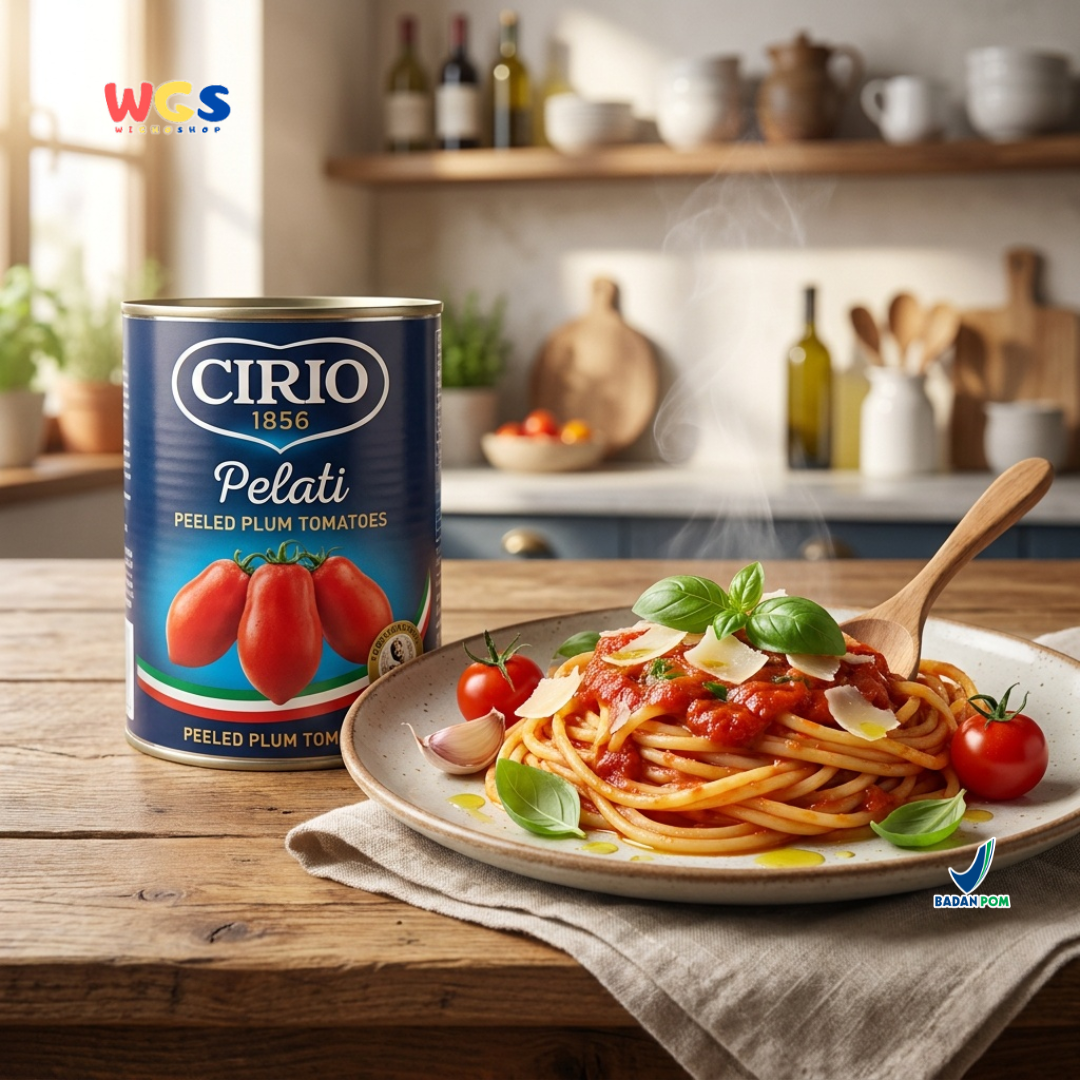 Cirio 1856 Pelati Peeled Plum Tomatoes 400g - Tomat Kupas Kaleng Italia untuk Pasta Pizza