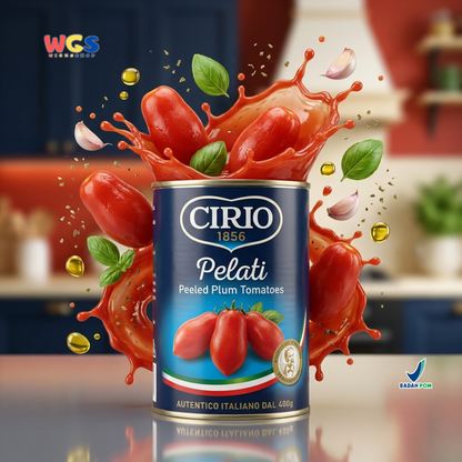 Cirio 1856 Pelati Peeled Plum Tomatoes 400g - Tomat Kupas Kaleng Italia untuk Pasta Pizza